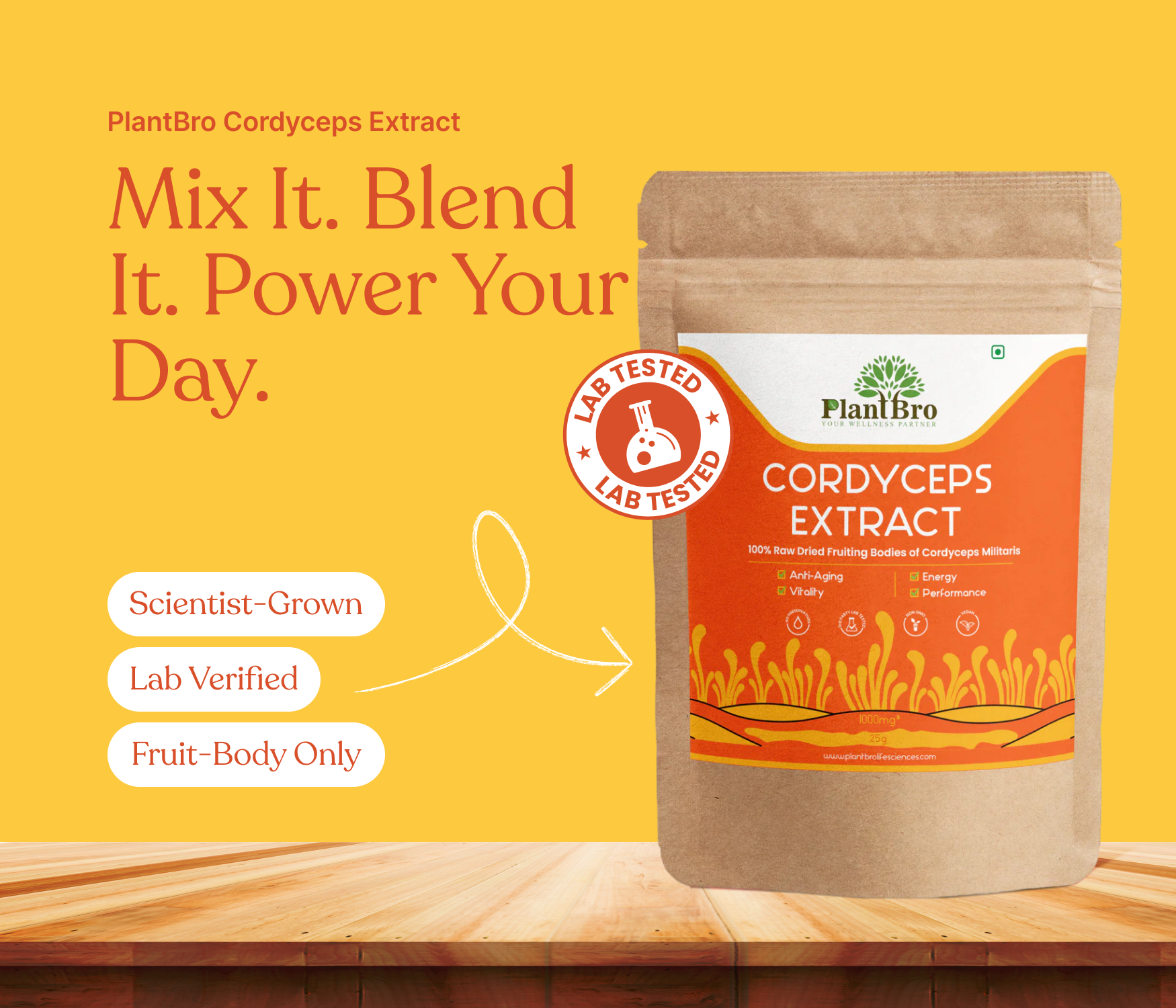 Organic Cordyceps Militaris (Keedajadi) Extract Powder — 25g
