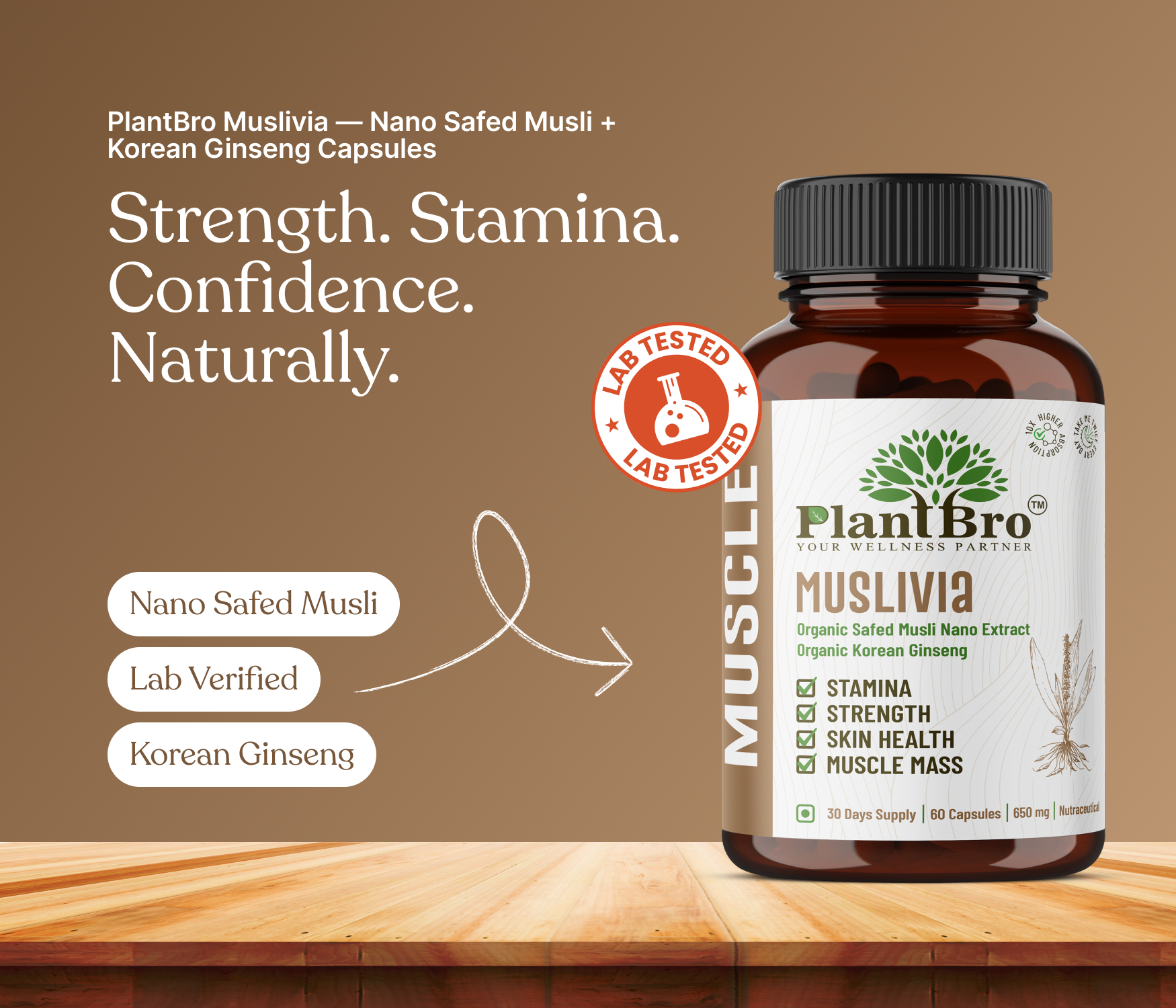 Muslivia Nano Safed Musli with Korean Ginseng Extract Capsules