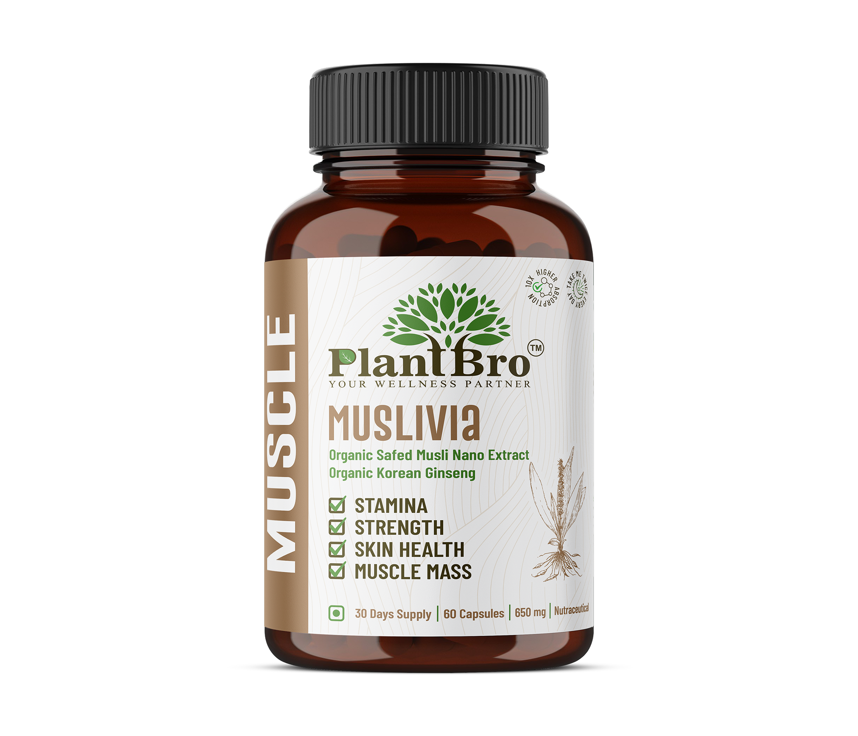 Muslivia Nano Safed Musli with Korean Ginseng Extract Capsules