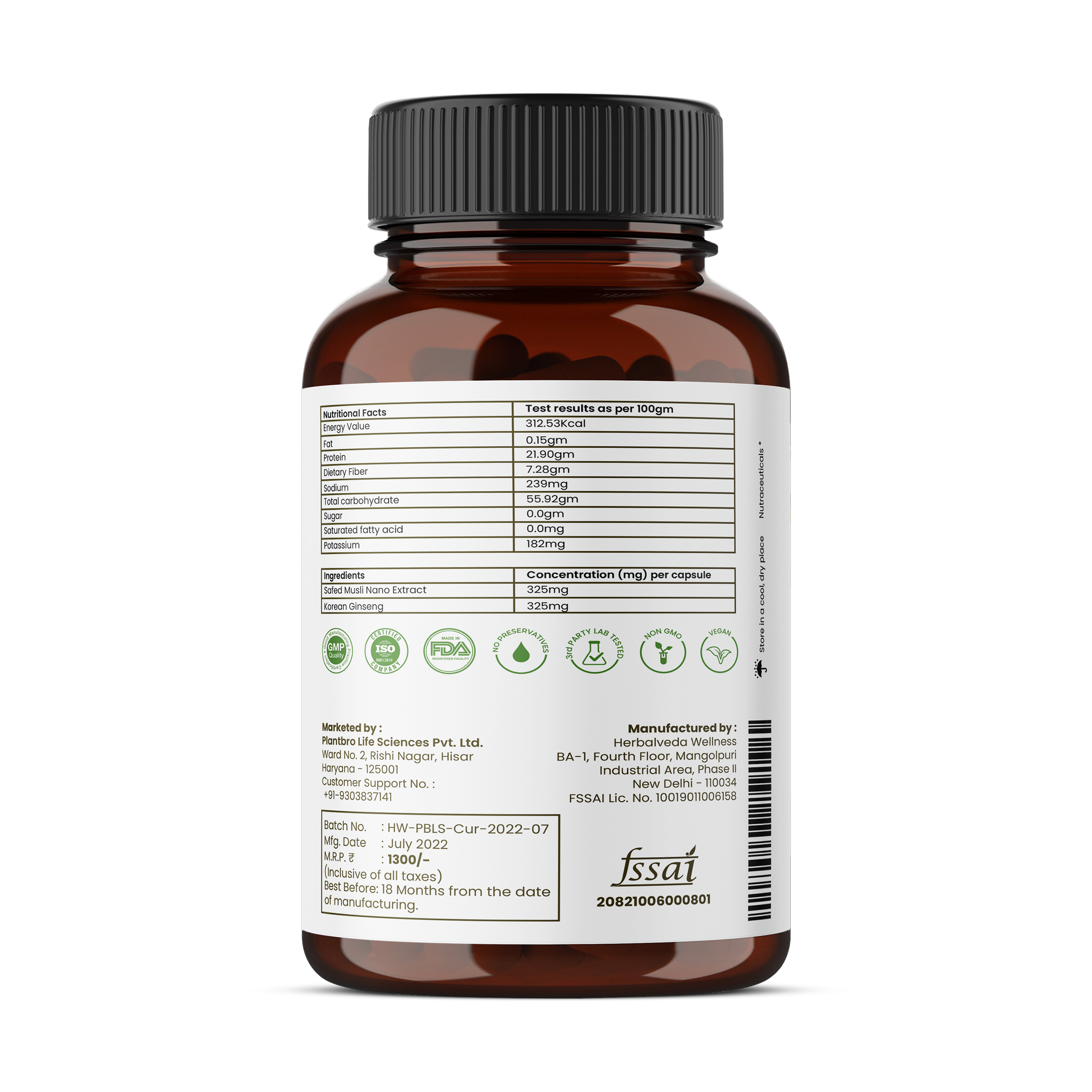 Curcumin Capsules with 95% Curcuminoids, Turmeric & Black Pepper Extract |  Lab-Tested, Natural & Farm-Sourced
